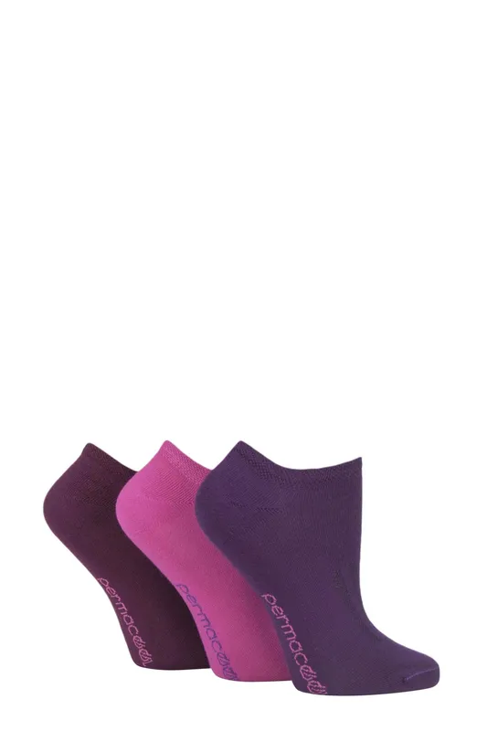 Sockshop Permacool 3 Pair PermaCool Evaporation Cooling Trainer Socks in Pink Size: 3-5.5 Pink 3-5.5
