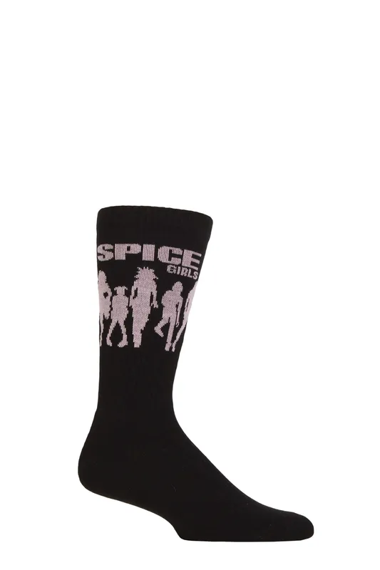 Sockshop Music Collection 1 Pair The Spice Girls Cotton Socks Silhouette Black One Size - Black - Size: One Size
