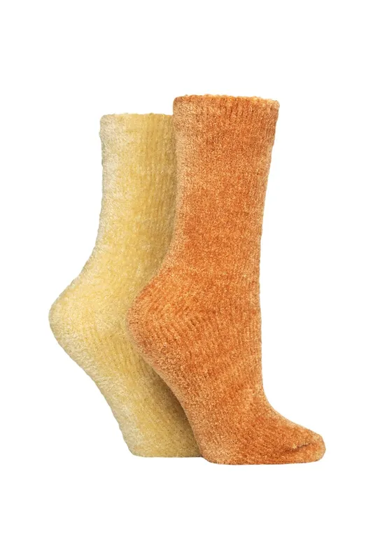 Sockshop Women's 2 Pair Chenille Boot Socks in Pale Orange Size: 4-8 Pale Orange 4-8