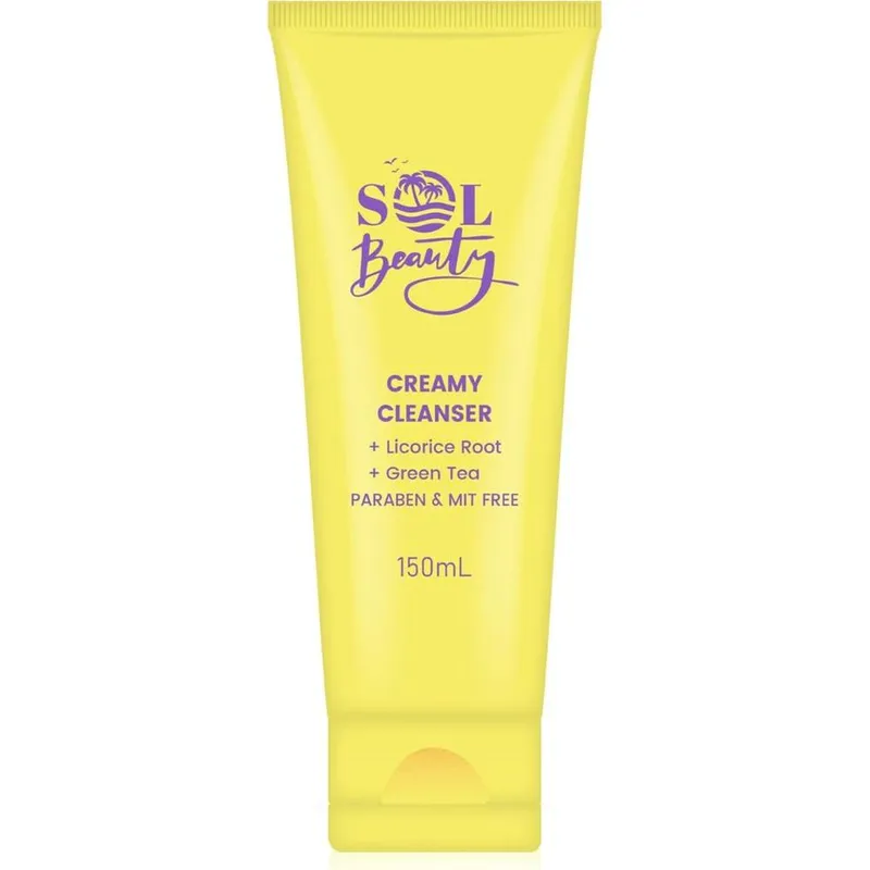 Sol Beauty Unisex Creamy Face Cleanser Gentle Wash Hydrating Facial Deep Cleansing 150ml in White White 150ml female