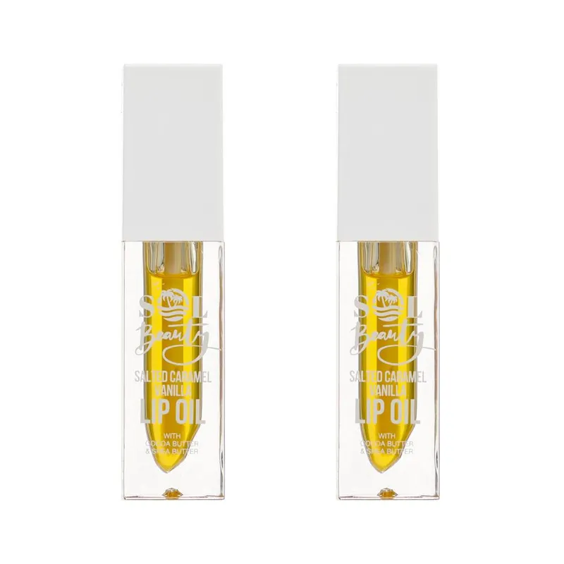 Sol Beauty Salted Caramel Vanilla Lip Oil Cocoa Butter Shea Hydrate Soften 3G in Clear - Clear