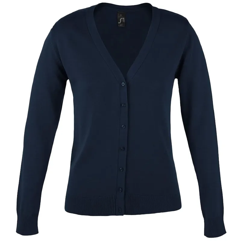 Sol'S Women's Golden V Neck Cardigan in Navy Size: 2XL Navy 2XL