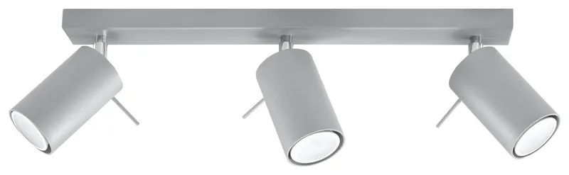 Sollux Lighting - UK Lighting Ring 3 Light Spotlight Bar Grey, GU10