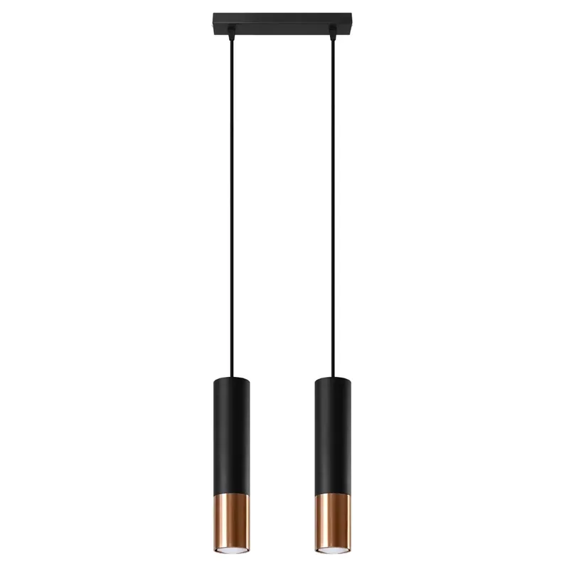 Sollux - loopez 2 black/copper pendant lamp
