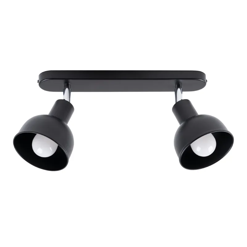 Sollux Lighting Elba Twin Ceiling Spotlight Dome Black