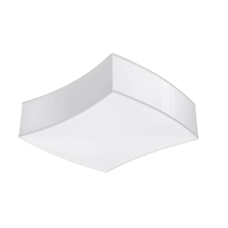 Sollux Lighting Square Decorative Flush Ceiling Light, White, 39cm