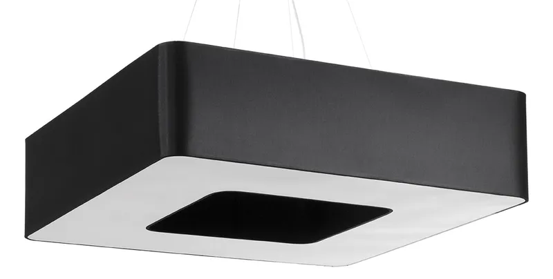 Sollux Lighting Urano Square Pendant Light Black 80cm E27