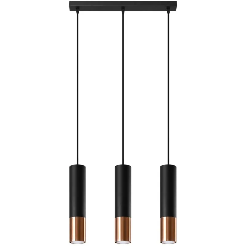 Sollux - loopez 3L black/copper pendant lamp