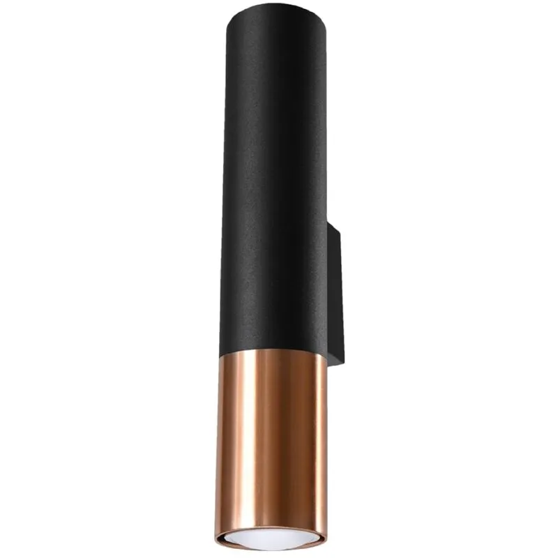 Sollux Loopez black/copper wall lamp