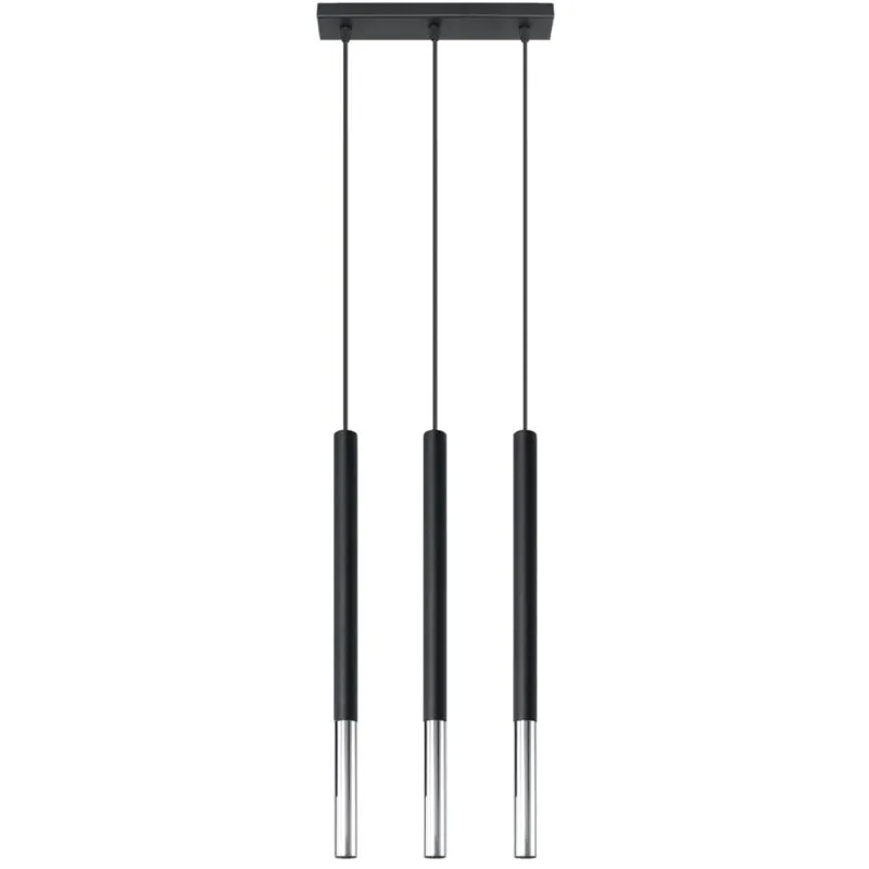 Sollux Lighting Mozaica Triple Hanging Pendant Light Black, Chrome G9