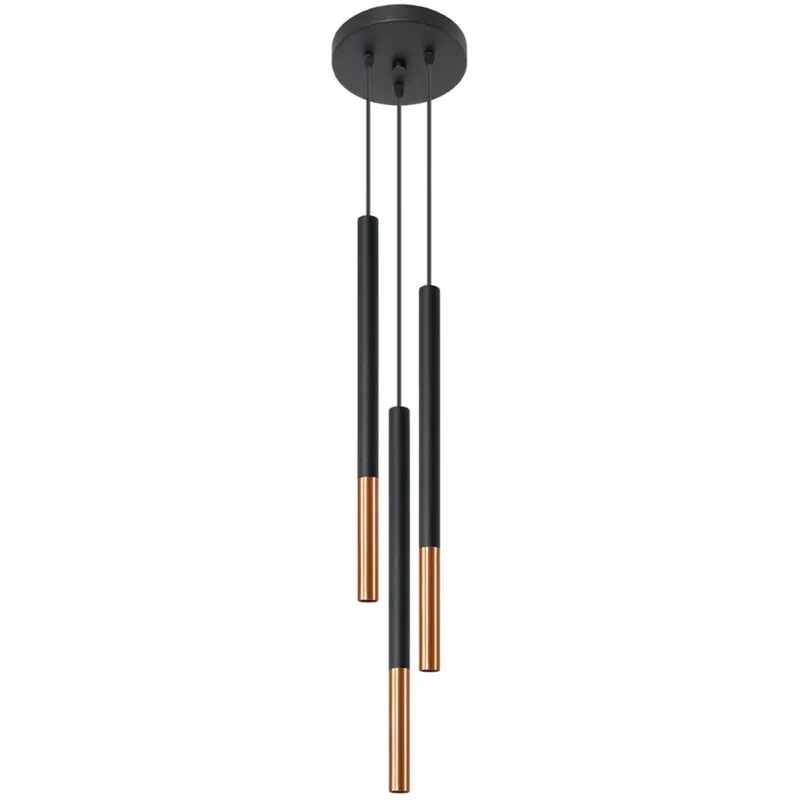 Sollux Mozaica 3P black/copper suspension lamp