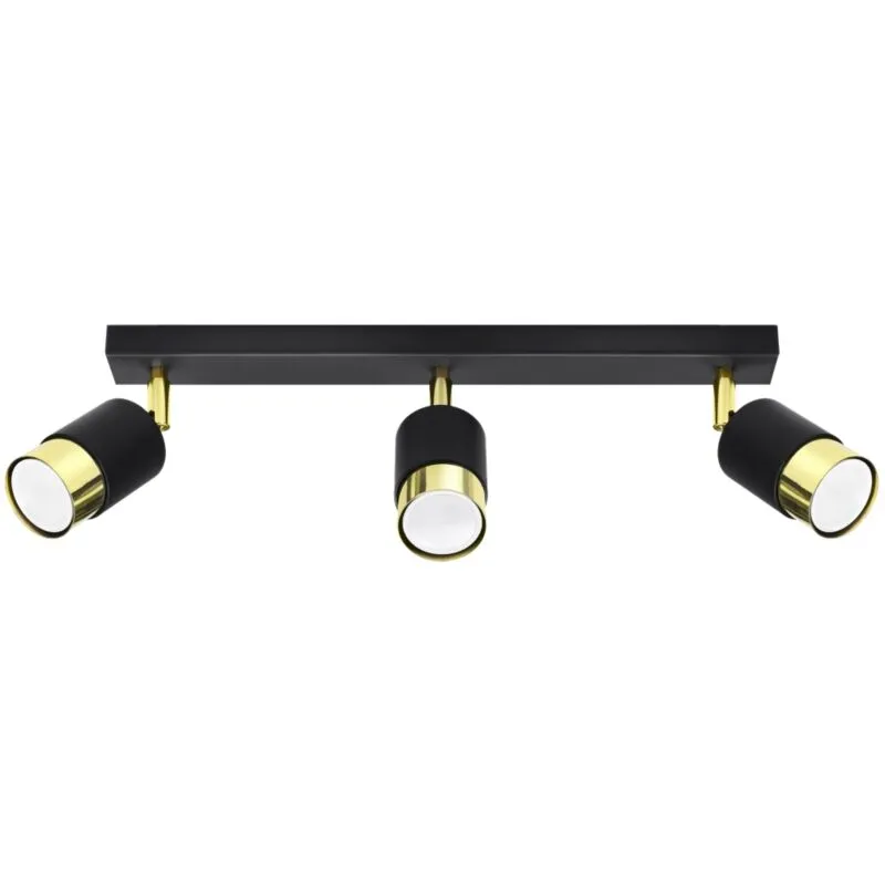 Sollux Nero 3 black/gold ceiling lamp