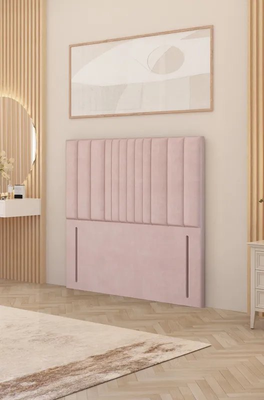 Somnior Alexas 54" Floor Standing Headboard Plush Velvet in Pink Size: King - Pink