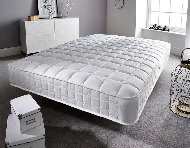 Somnior Alovera Sprung Memory Foam Medium Mattress in White Size: Small Single - White - Size: Small Single
