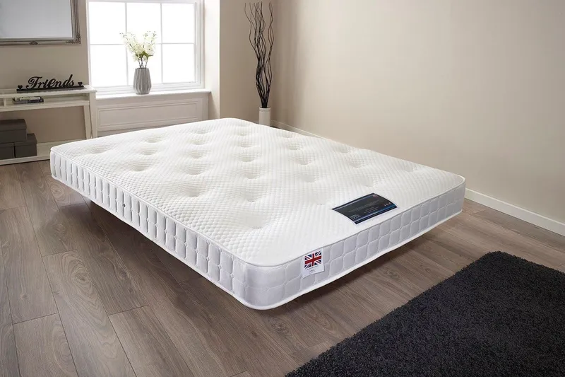 Somnior Unisex Coolblue Sprung Memory Tufted Mattress in White Size: Small Double White female