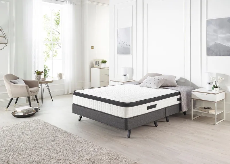 Somnior Siesta Stretch Pillowtop Pocket Mattress with Reflex Foam for Back Support in White Size: Double - White
