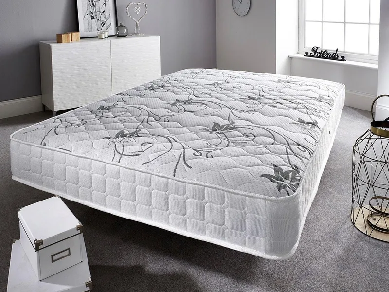 Somnior Sprung Memory Foam Premium Budget Mattress Medium to Medium Soft in White Size: King White King