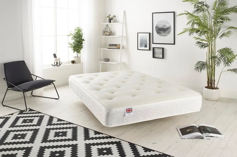 Somnior Sprung Ortho Memory Foam Tufted Mattress in White Size: Single White Single