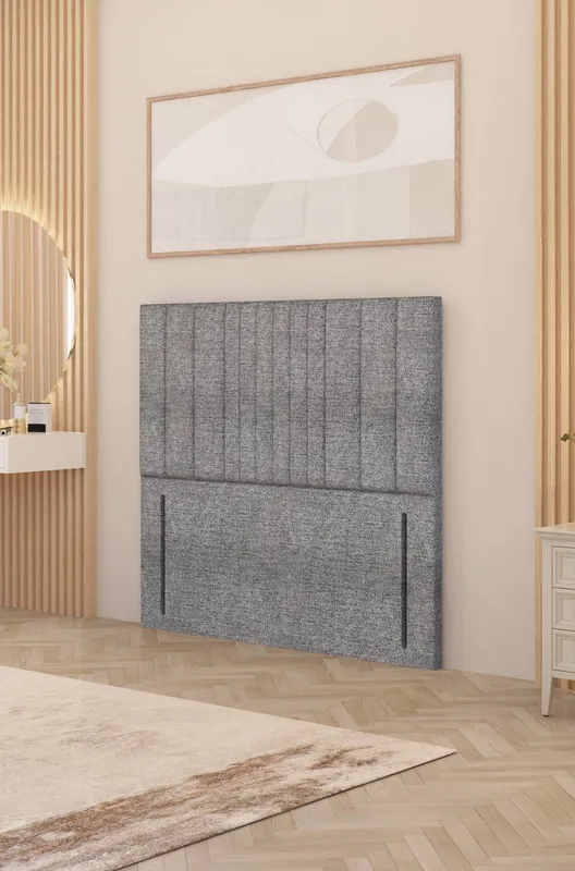 Somnior Unisex Alexas 54" Floor Standing Headboard Tweed Fabric in Grey Size: Single Grey female