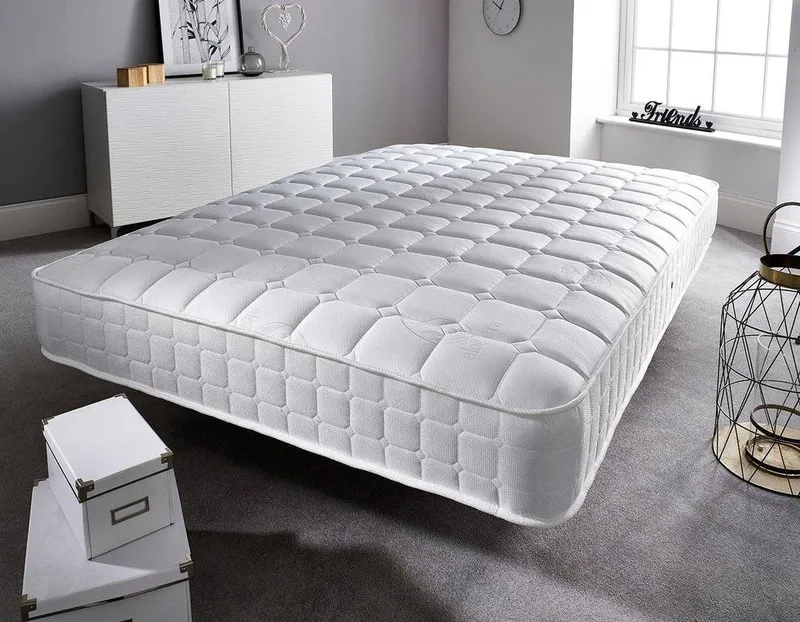 Somnior Alovera Sprung Memory Foam Medium Mattress in White Size: King - White - Size: King