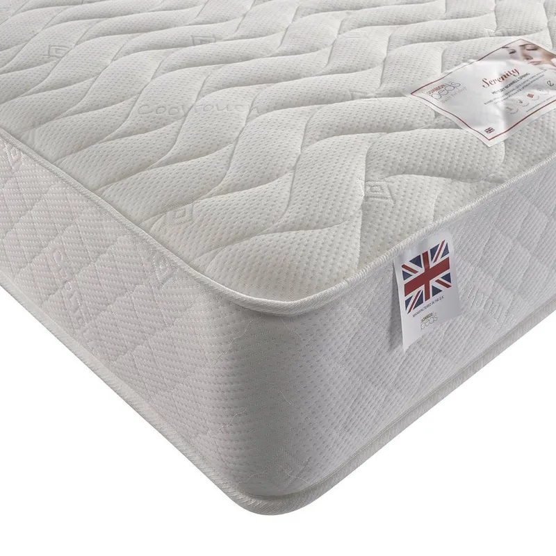 Somnior Unisex Memory Foam Quilted Sprung Mattress Medium Feel in White Size: Small Single White Small Single female