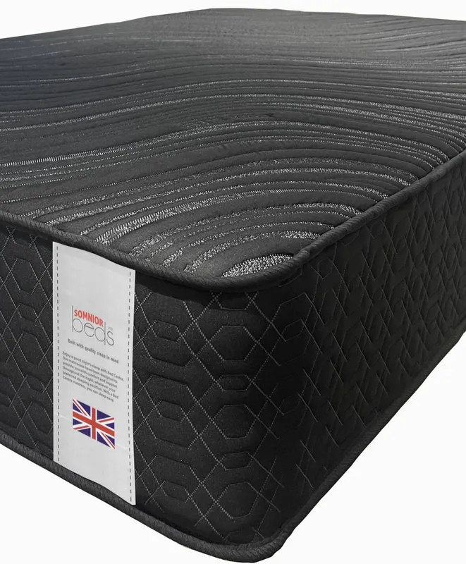 Somnior Unisex Obsidian 7 Zone Pocket Spring Motion Isolation Black Mattress 28cm Size: Single Black female