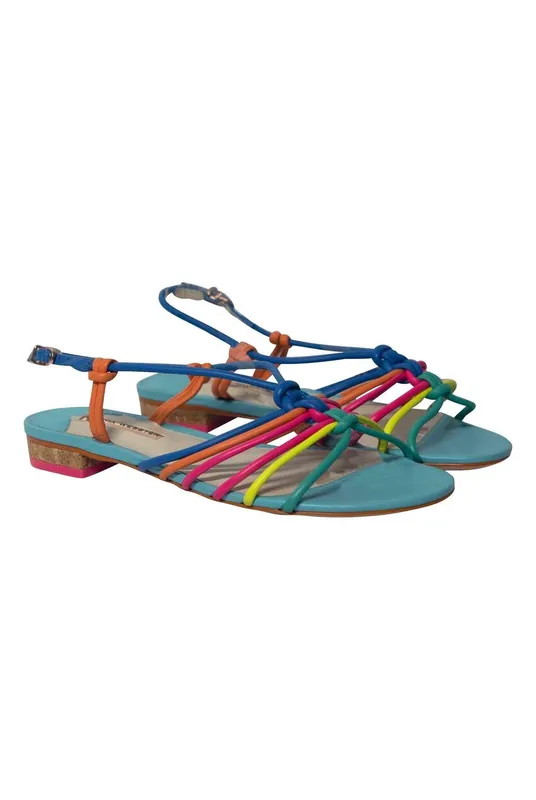Sophia Webster Women's Preloved Rainbow Strappy Sandals in Multicolor Leather Size: 8 Multicolor 8 female