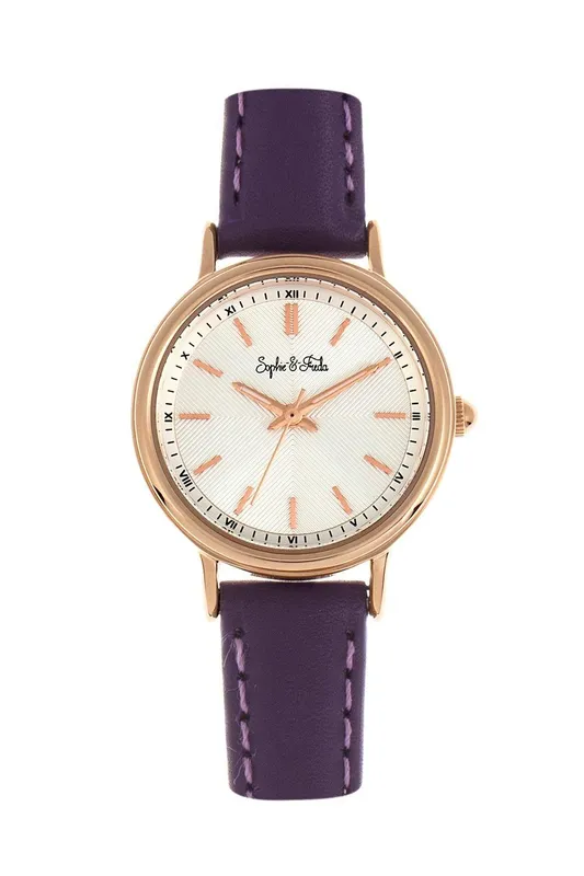 Sophie and Freda Women's Berlin Leather-Band Watch in Purple Purple One Size
