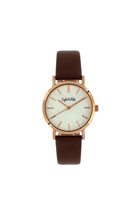 Sophie and Freda Women's Budapest Leather-Band Watch in Brown Brown