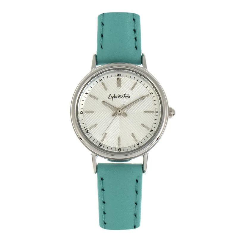Sophie & Freda Womens Berlin Leather-Band Watch - Turquoise - One Size