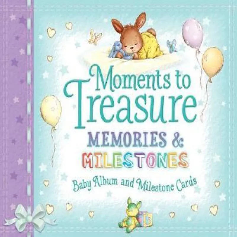 Sophie Giles Moments to Treasure Baby Album & Milestone Cards Hardback Book Multicolor