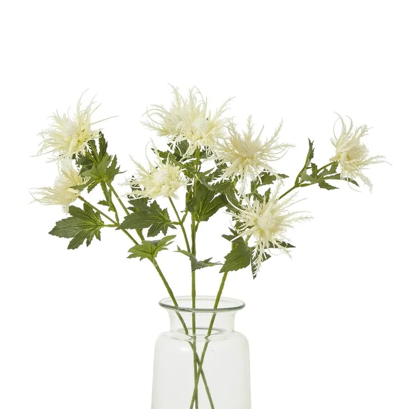 Sostter Cream Sea Holly Faux Flower Stem Cream