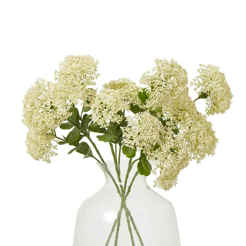 Sostter Cream Sedum Faux Flower Stem - Cream