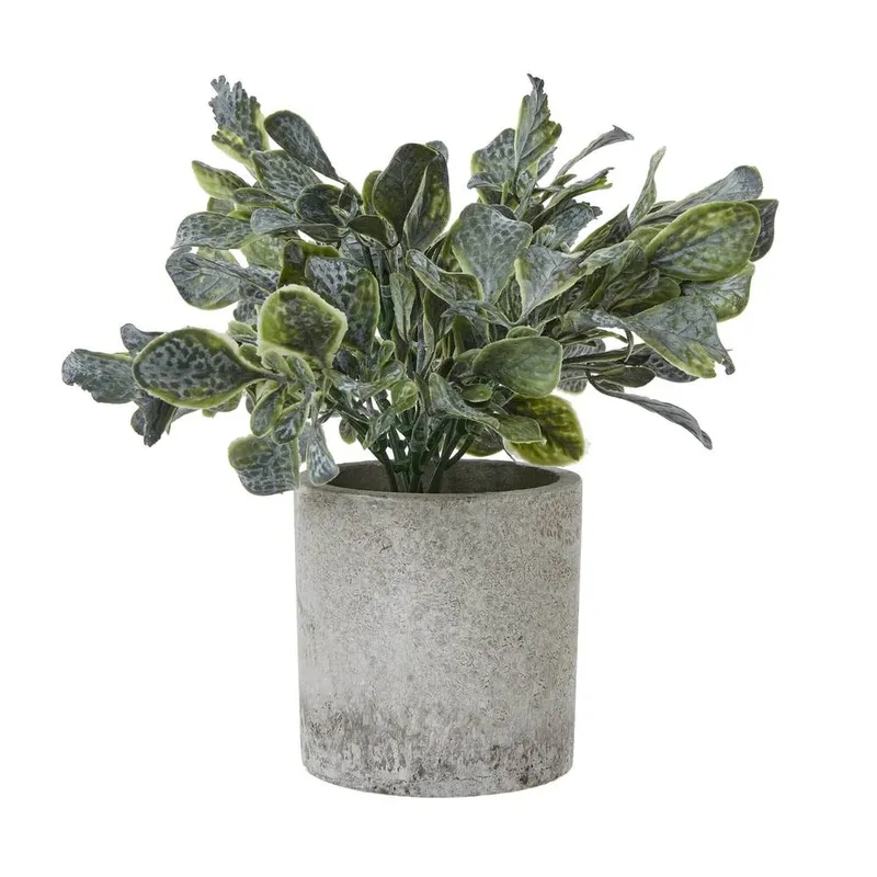 Sostter Faux Eucalyptus in Grey Planter in Blue Blue