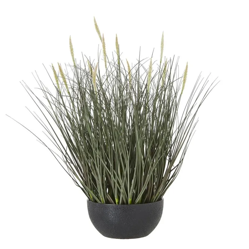 Sostter Unisex Faux Fountain Grass Plant in Pot for Indoor Style in Black Black female
