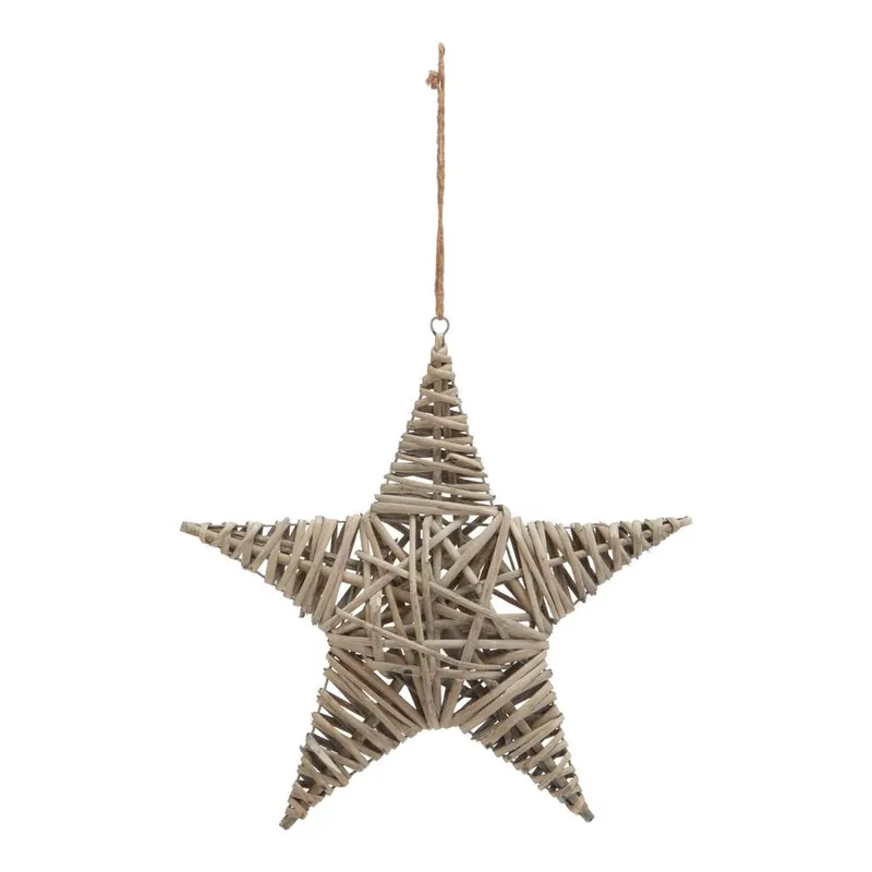 Sostter Large Handwoven Wicker Star Decoration for Christmas in Brown Brown Large