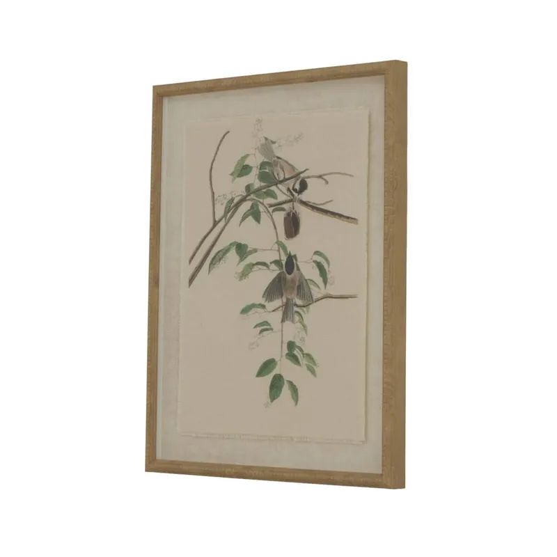 Sostter Unisex Linen Wall Art w/ Beaded Frame in Natural Natural female