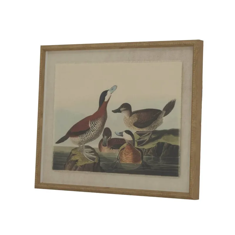 Sostter Unisex Beaded Duck Linen Wall Art in Brown Brown One Size female