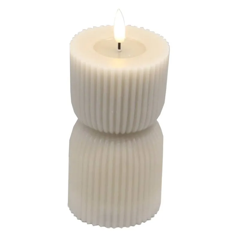 Sostter Hand Carved Stone Look LED Candle with Natural Glow Stone