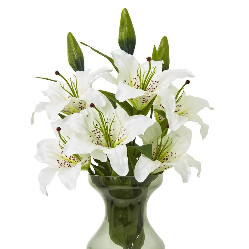 Sostter Unisex White Lily Artificial Flower Stem White female