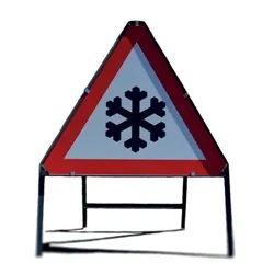 Spectrum Industrial Winter Hazard Snow and Ice Warning Sign 600mm Red/White 403076