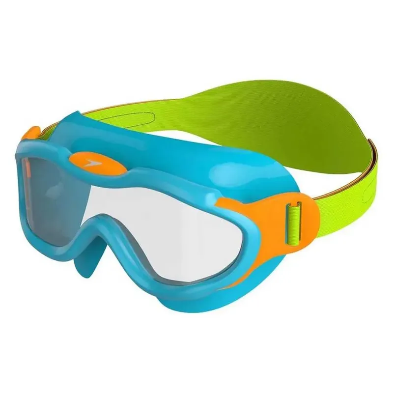 Speedo Biofuse Junior Swimming Mask Azure Blue / Fluo Green / Fluo Orange / Clear One Size Girls