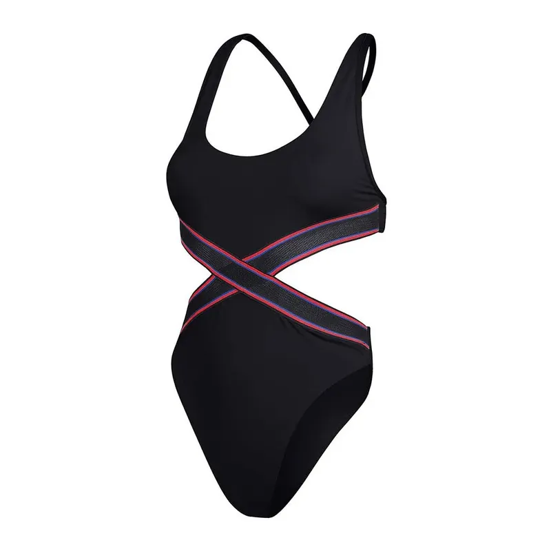 Speedo Convertible Cut Out Swimsuit Anthracite 2XS Women