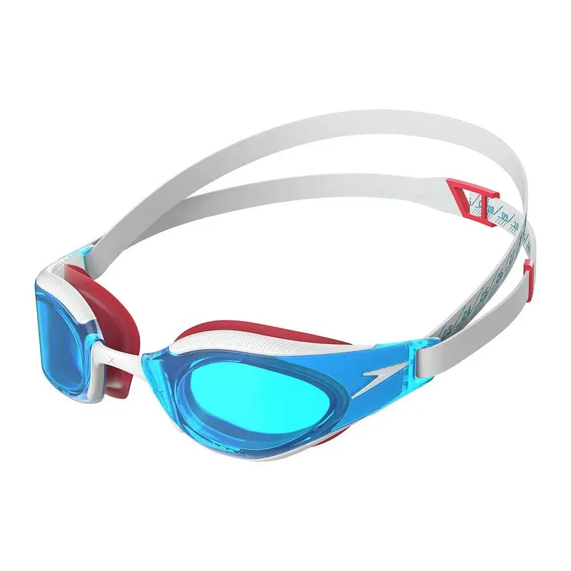 Speedo Fastskin Hyper Elite Swimming Goggles Aqua Blue / Bolt / Flame Red One Size Men,Women