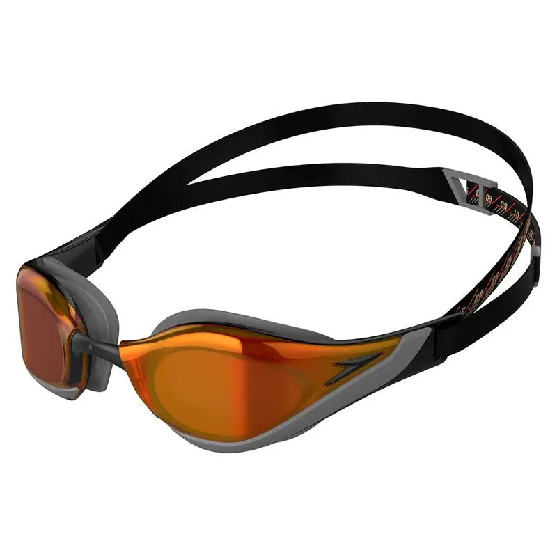 Speedo Fastskin Pure Focus Mirror Swimming Goggles Black / Cool Grey / Fire Gold One Size Men,Women