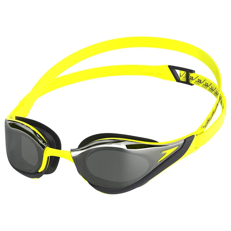 Speedo Fastskin Pure Focus Mirror Swimming Goggles Hyper Yellow / Smoke / Silver Mirror One Size Men,Women