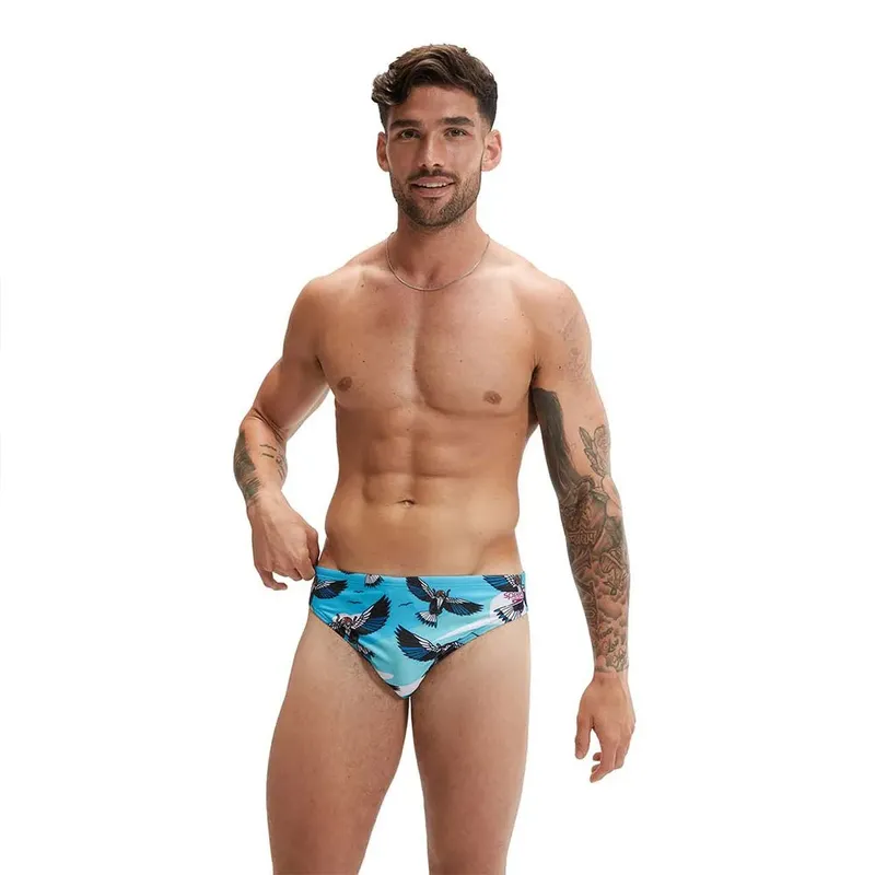 Speedo Fundies 5 Cm Swimming Brief Picton Blue / Wineberry / Black UK 28 Men