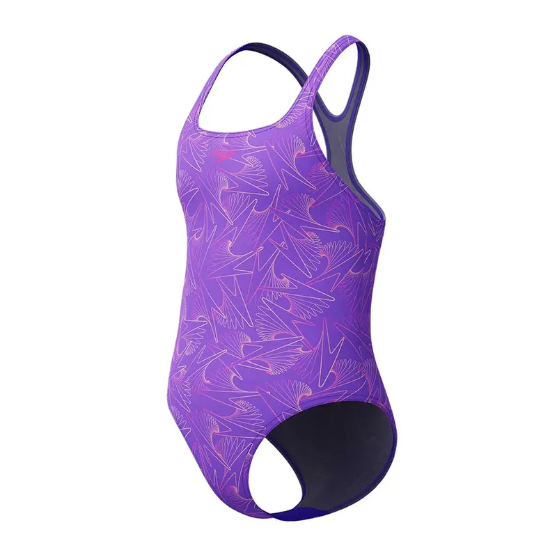 Speedo Hyperboom Allover Swimsuit Indigo Glow 5-6 Years Girls