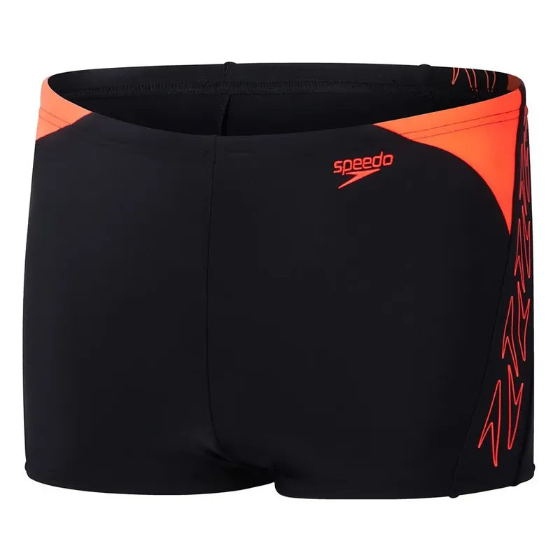 Speedo Hyperboom Splice Swimming Boxer Black / Siren Red 13-14 Years Boys