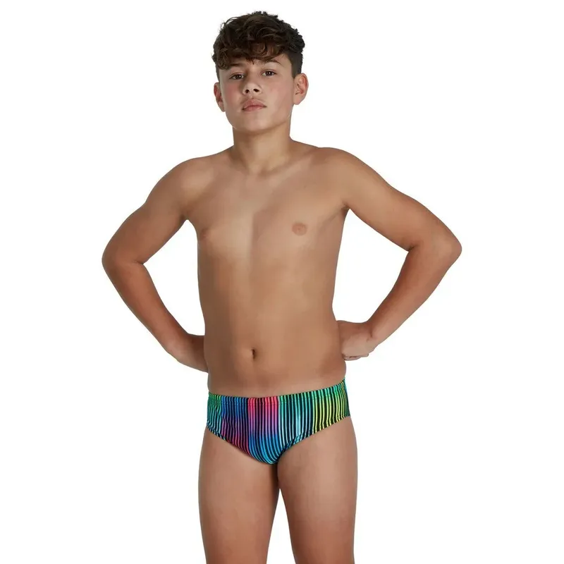 Speedo Hyperchromatic Allover 6.5 Cm Swimming Brief Black / Pheonix Red / Fake Green / Fluo Yellow 13-14 Years Boys